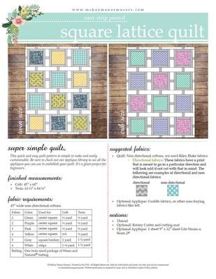 Square Lattice Quilt PDF Pattern