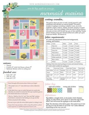 Mermaid Marina Quilt PDF Pattern