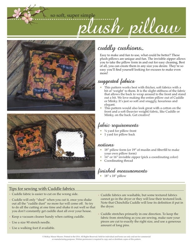 Plush Pillow PDF Pattern