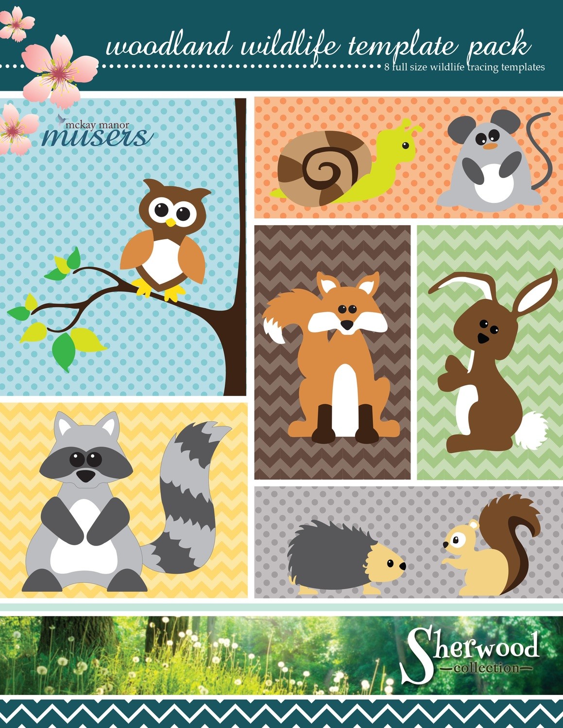 Woodland Wildlife Template Pack