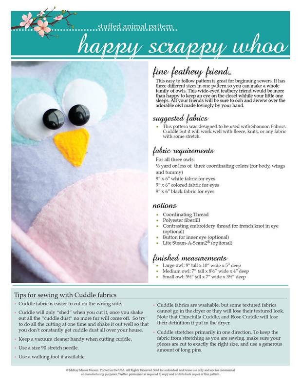 Happy Scrappy Whoo Owl  PDF Pattern