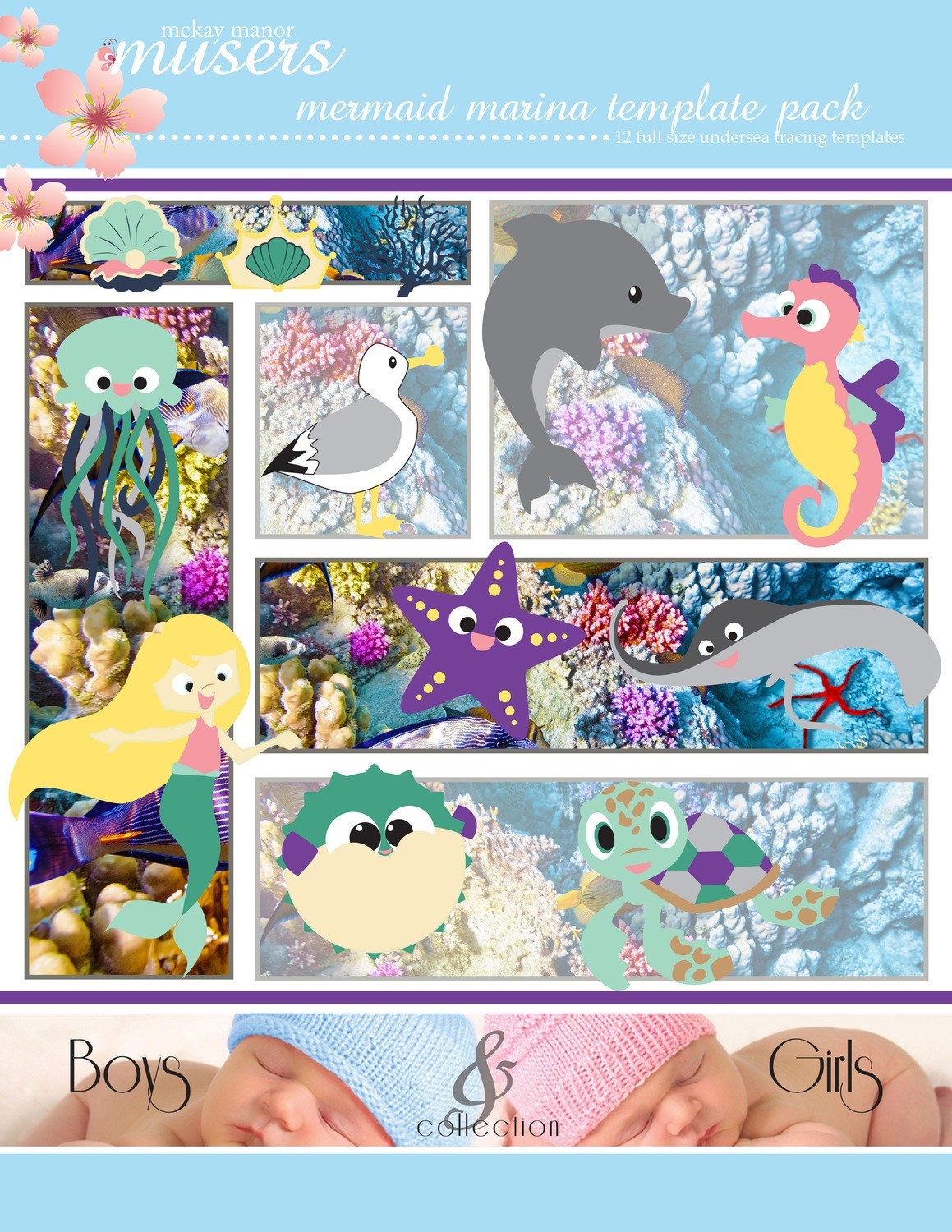 Mermaid Marina Template Pack