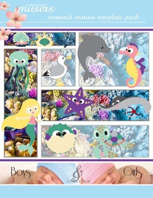 Mermaid Marina Template Pack