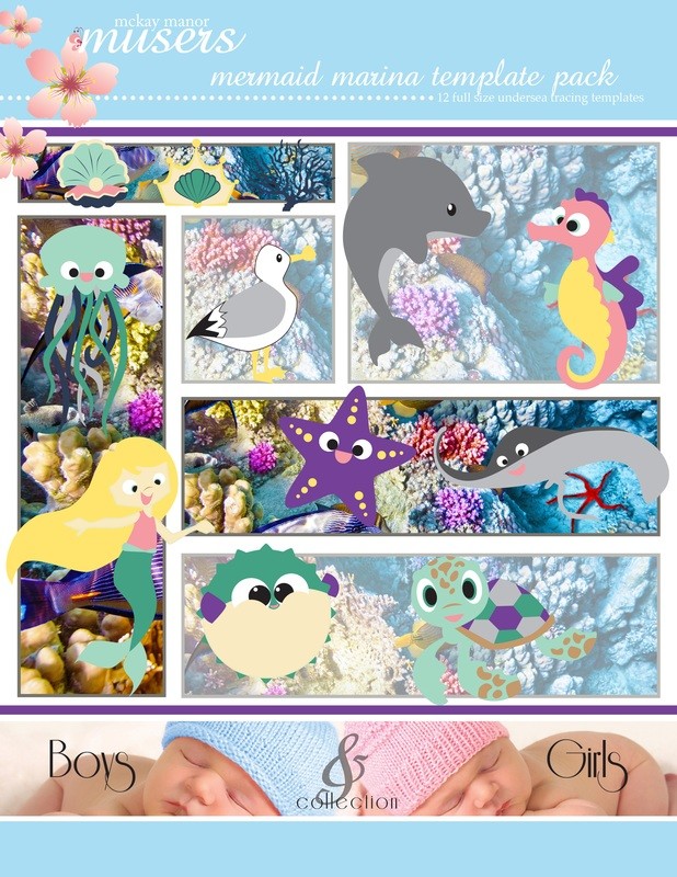 Mermaid Marina Template Pack