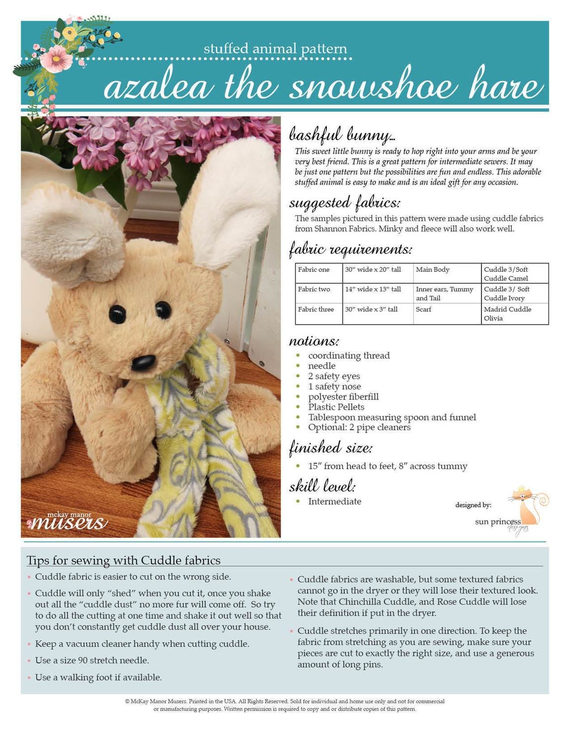 Azalea the Bunny Stuffed Animal PDF Pattern