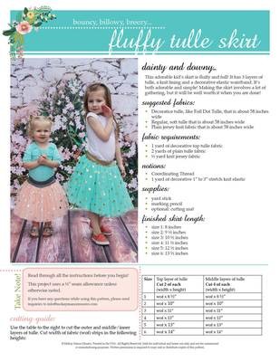 Fluffy Fun Kid&#39;s Tulle Skirt PDF Pattern