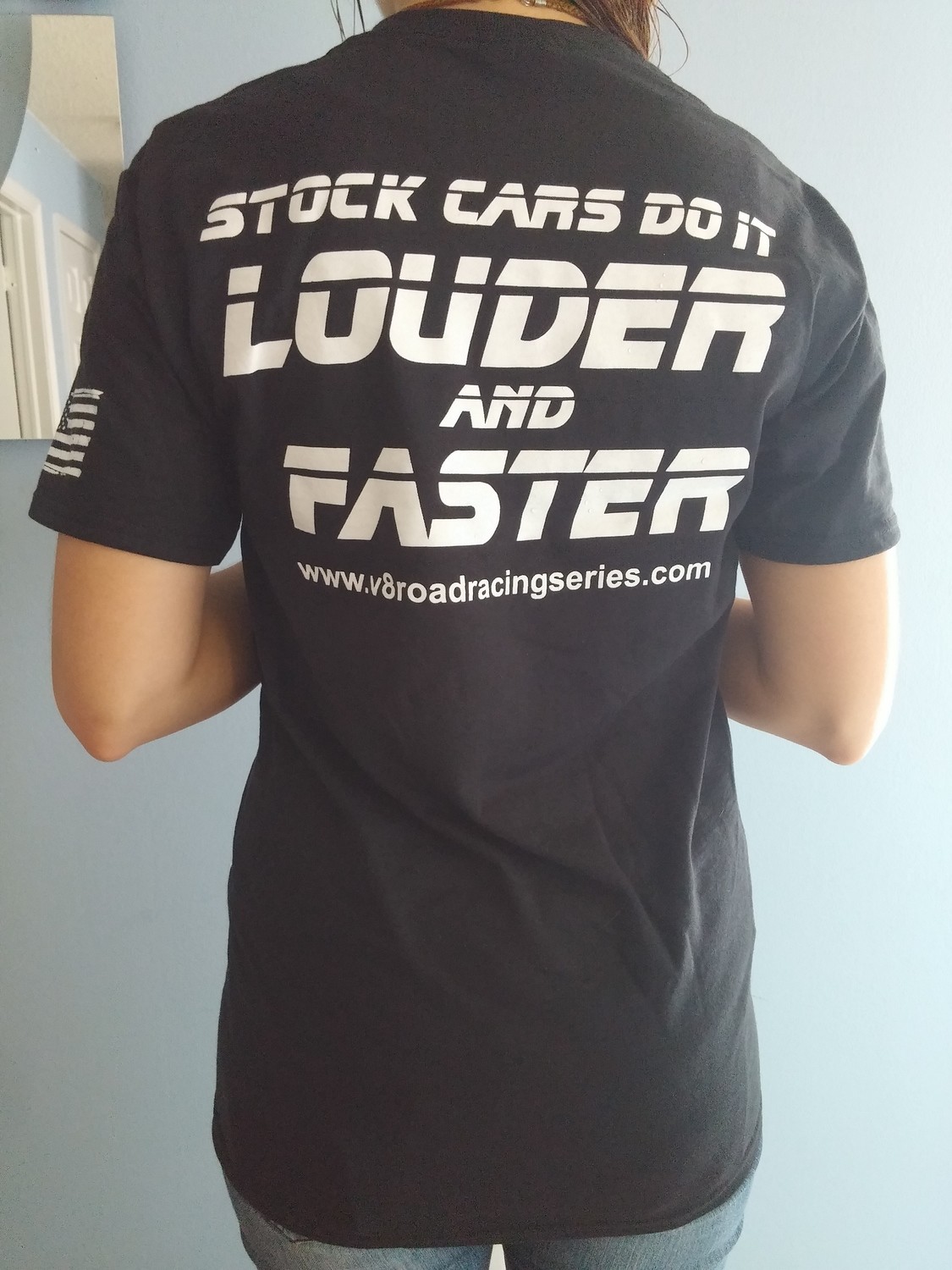 Official V8RRS Tshirt W/ " STOCK CARS DO IT LOUDER AND FASTER"
