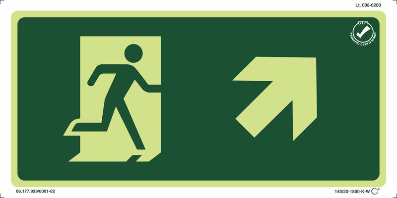 Rota fuga acima direita