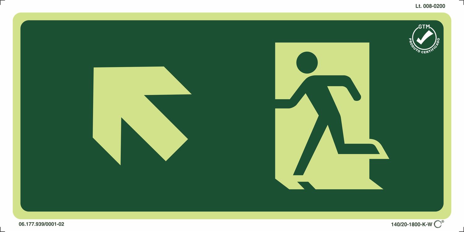 Rota fuga acima esquerda