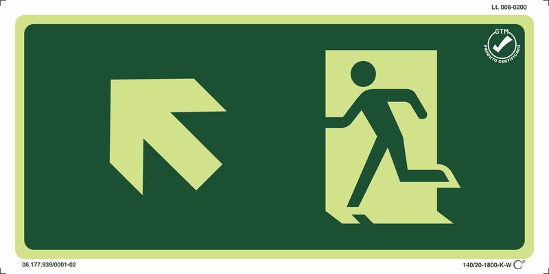 Rota fuga acima esquerda