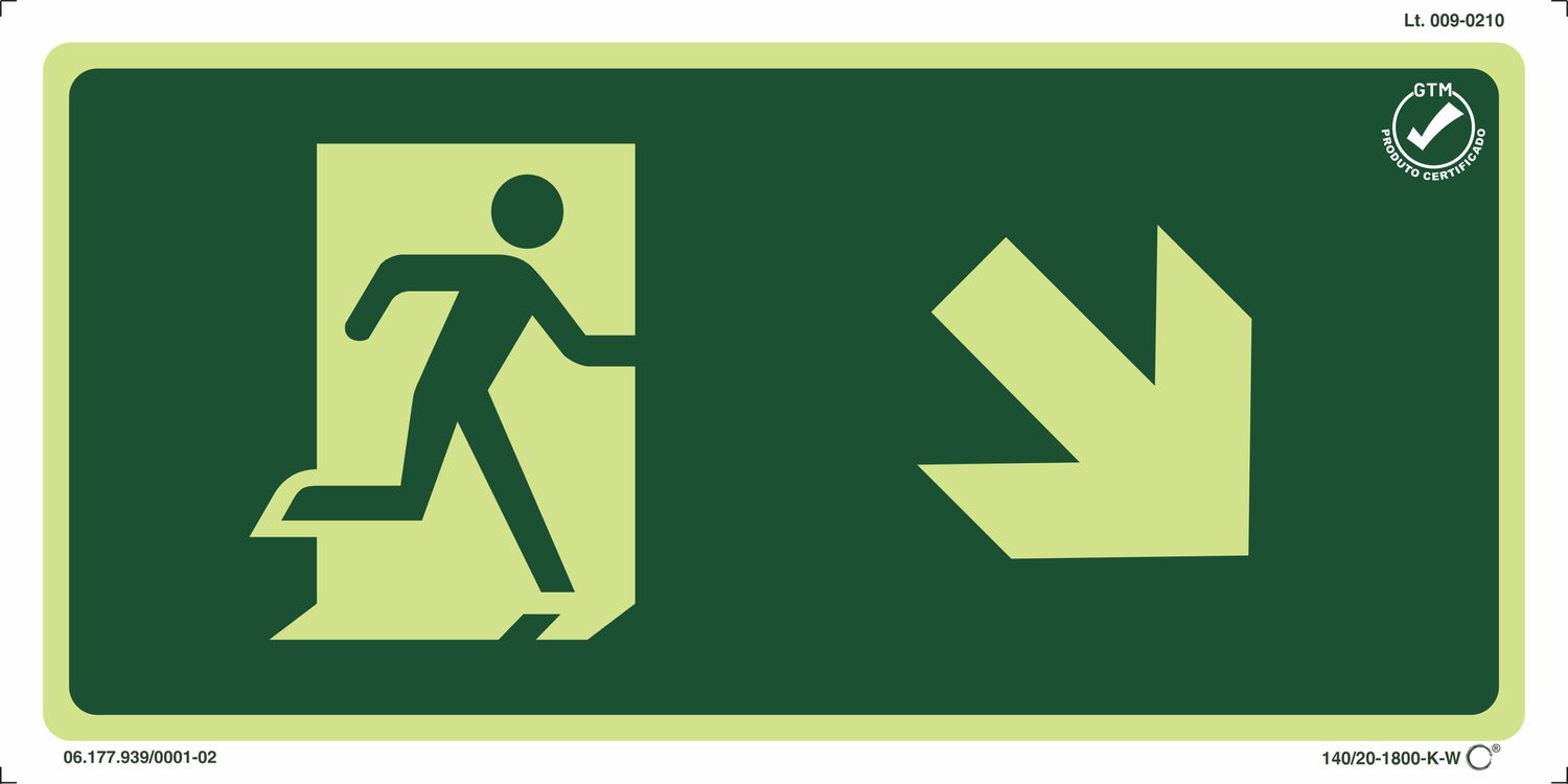 Rota fuga abaixo direita