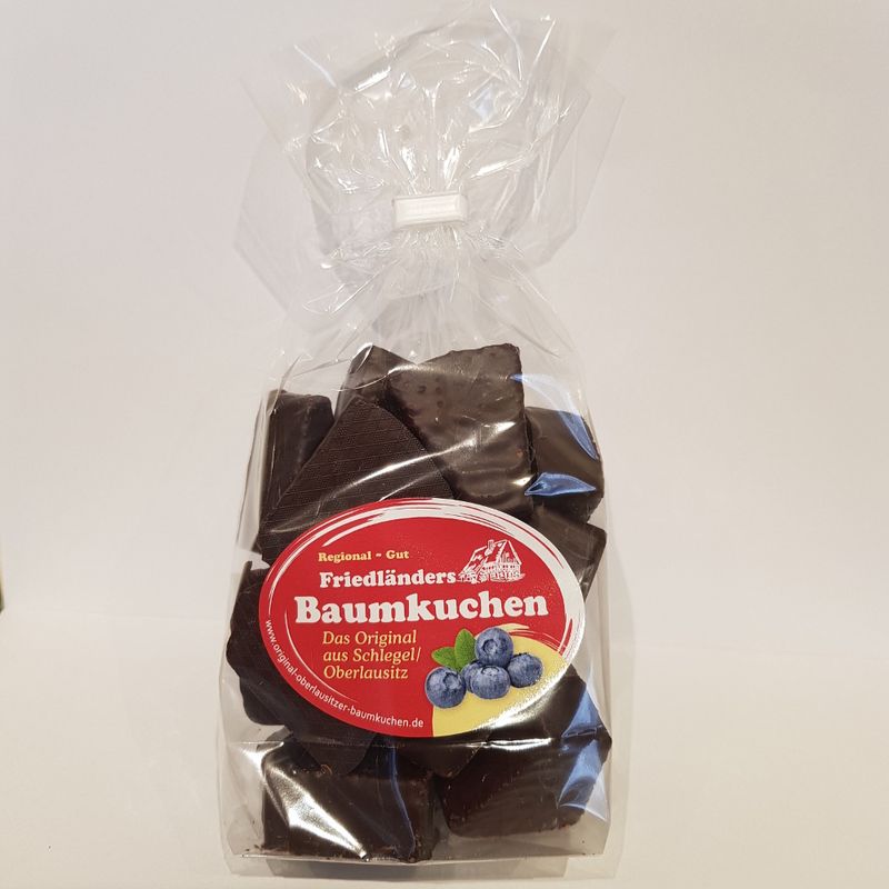 Baumkuchenspitzen Zartbitter 150g mit Heidelbeergeschmack