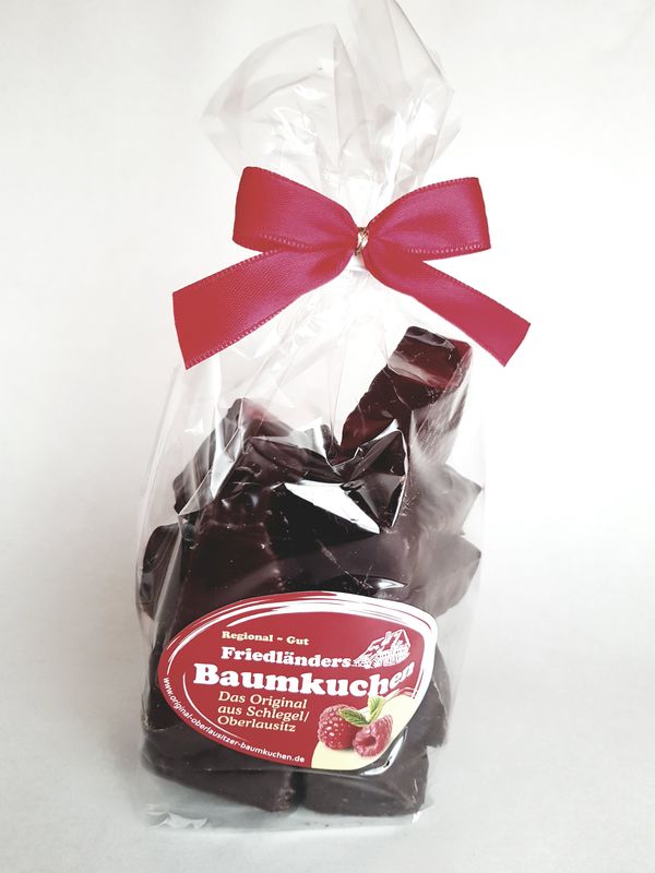 Baumkuchenspitzen Zartbitter 150g mit Himbeergeschmack Baumkuchenspitzen Zartbitter 150g mit Himbeergeschmack