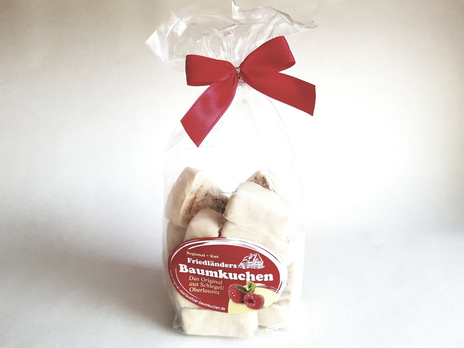 Baumkuchenspitzen Weiße Schokolade 150g mit Himbeergeschmack