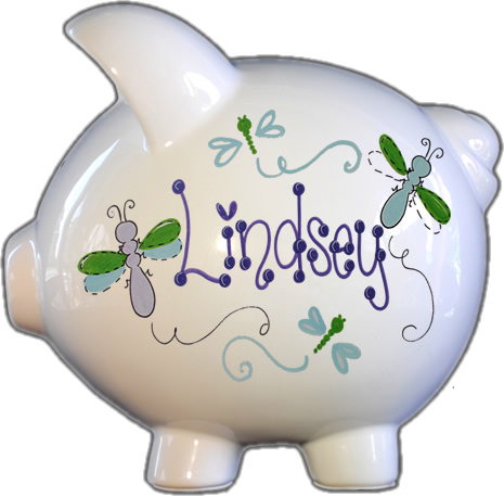 Dragonfly Design Piggy Bank