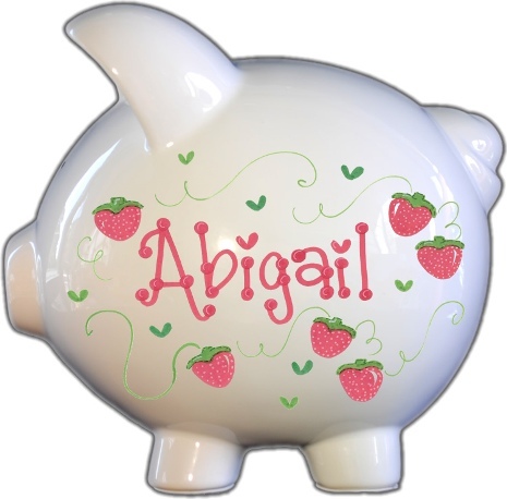 Strawberry Patch Design Piggy Bank