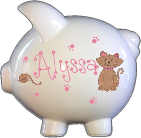 Kitty Kat Design Piggy Bank