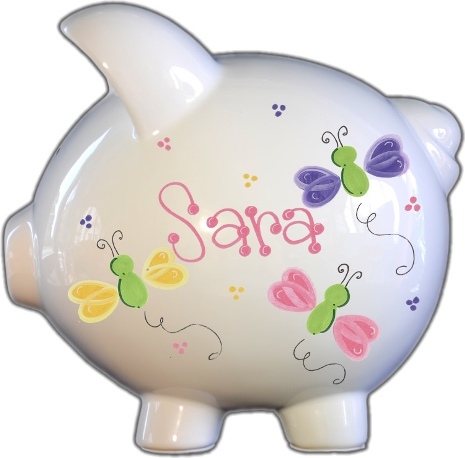 Pretty Butterflies Design Piggy Bank