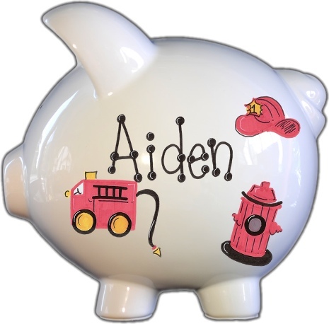 Firetruck Design Piggy Bank