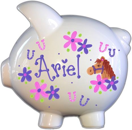 Horse Design Personalized Piggy Bank