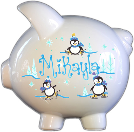Penguins Design Piggy Bank