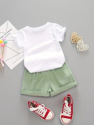 Round Neck Short-Sleeved Tee & Comfy Shorts - Perfect for Playtime & Warm Weather