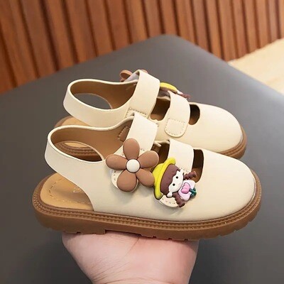 Cute Cartoon Breathable Sandals For Baby Girls, Lightweight Comfortable Anti Slip Sandals For Indoor Outdoor, Spring And Summer