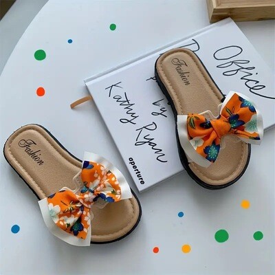 Girl's Bowknot Slippers Summer Trendy Sweet Sandals