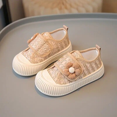Casual Cute Flower Canvas Shoes For Girls, Lightweight Wear-resistant Sneakers For Spring Summer Autumn