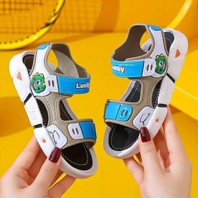 Boy Toddler&#39;s Open Toe Breathable Sandals, Comfy Non Slip Durable Hook &amp; Loop Fastener Beach Water Shoes For Boy&#39;s Outdoor Activities