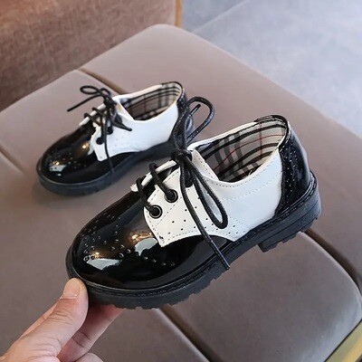 Vintage Low Top Lace Up Oxford Shoes For Boys, Breathable Non Slip Dress Shoes For Performance Party Wedding, Spring And Autumn