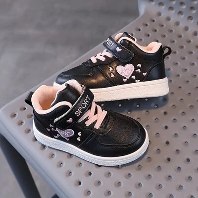 All-Season Lightweight High Top Kids&#39; Sneakers - Chic Embroidered Anti-Skid Walking Shoes, Ideal for Gifts