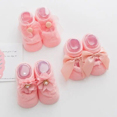 3pairs Baby Girls Kids Korean Style Lace Bowknot Cute Socks, Thin Cotton Breathable Comfy Hole Socks, Children&#39;s Socks