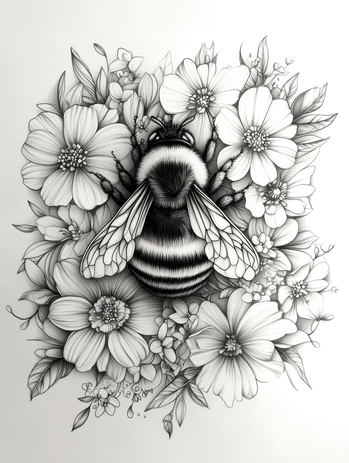 Bumblebee Floral Artwork Collection No.1 -  Colour and Create Six-Pack