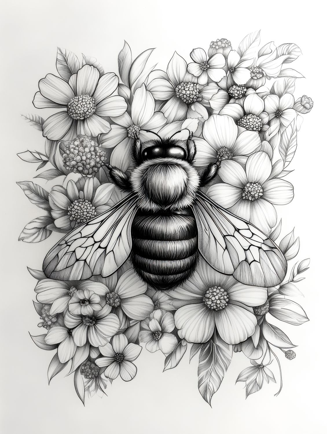 Bumblebee Floral Artwork Collection No.1 -  Colour and Create Six-Pack