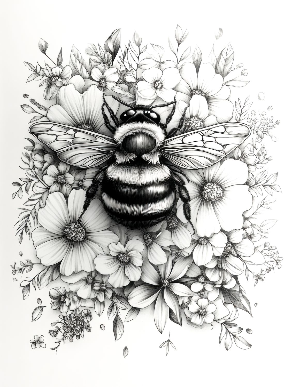 Bumblebee Floral Artwork Collection No.1 -  Colour and Create Six-Pack