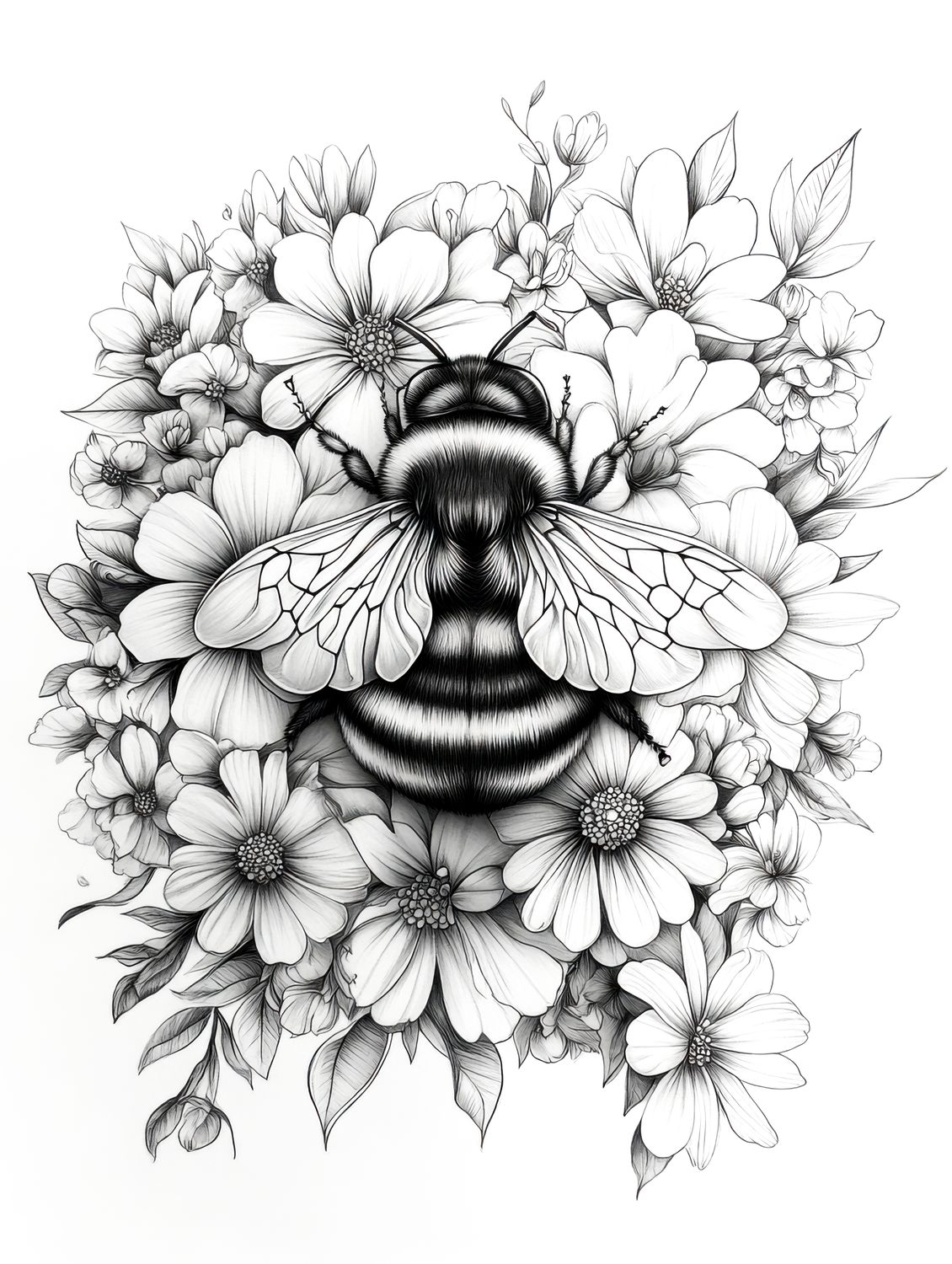 Bumblebee Floral Artwork Collection No.1 -  Colour and Create Six-Pack