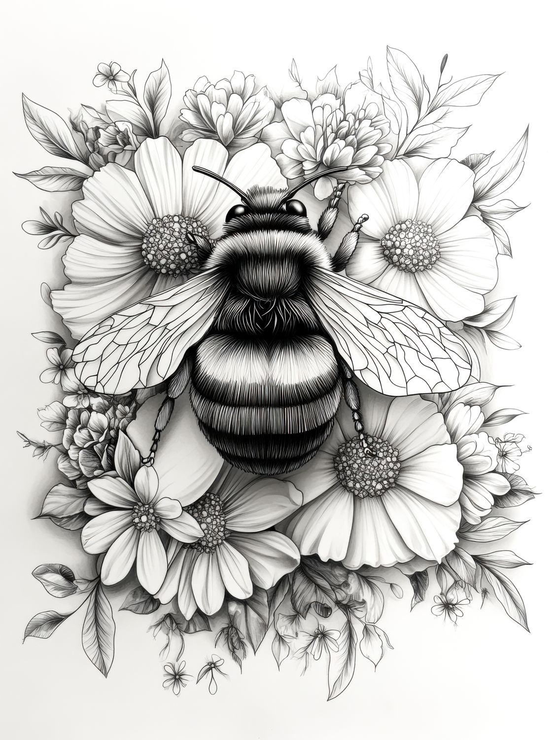 Bumblebee Floral Artwork Collection No.1 -  Colour and Create Six-Pack
