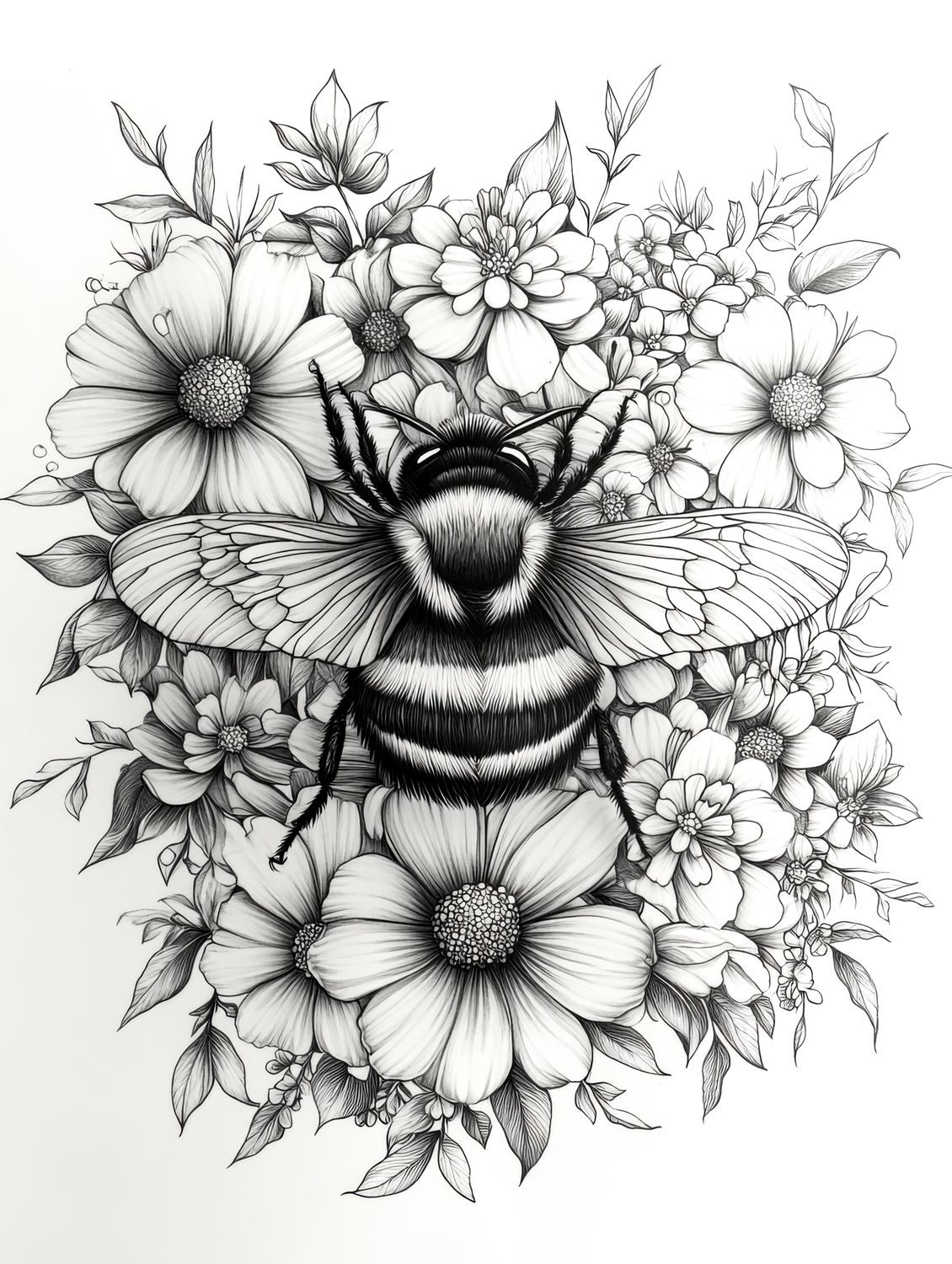 Bumblebee Floral Artwork Collection No.2 - Colour and Create Six-Pack