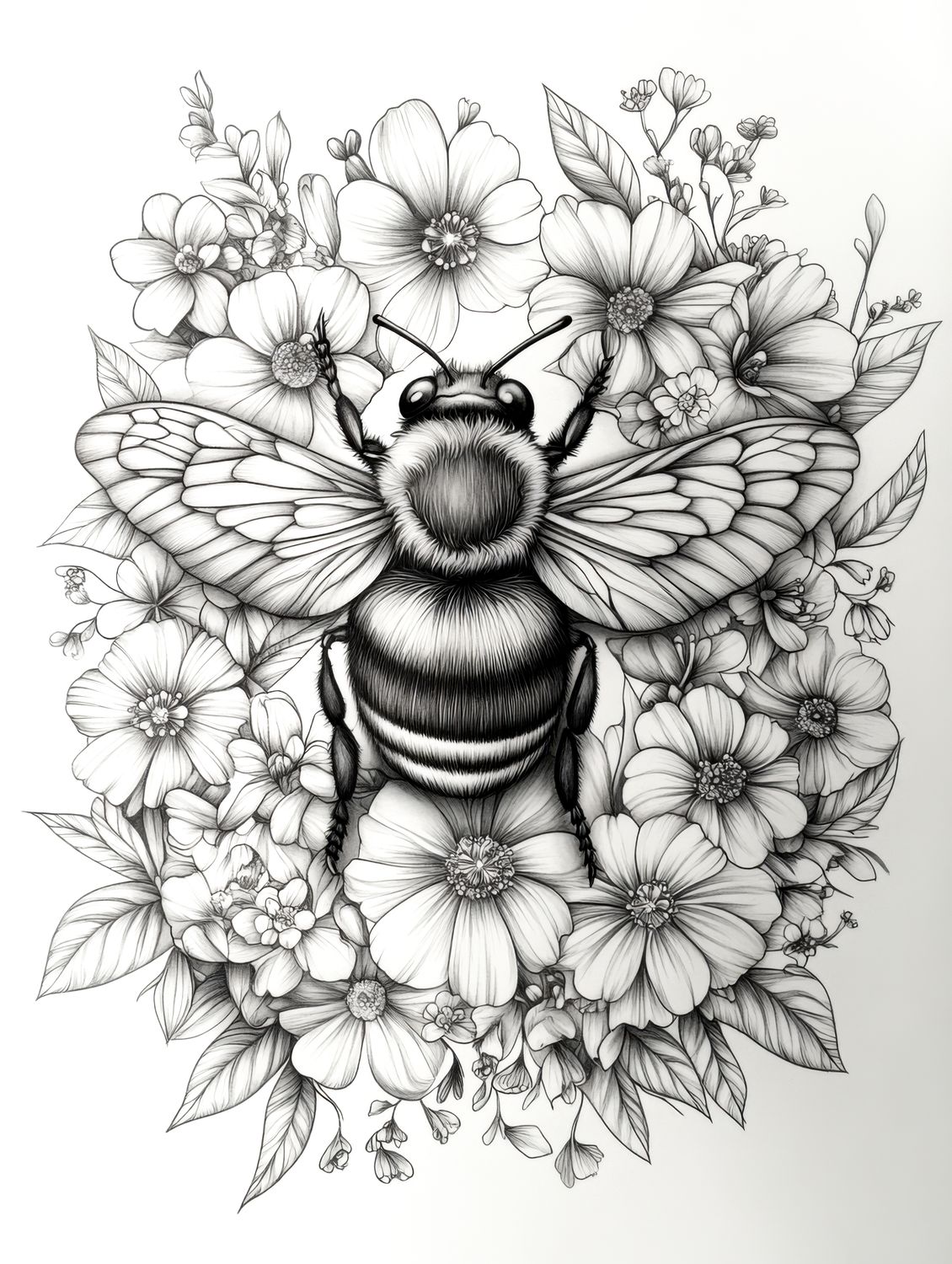 Bumblebee Floral Artwork Collection No.2 - Colour and Create Six-Pack
