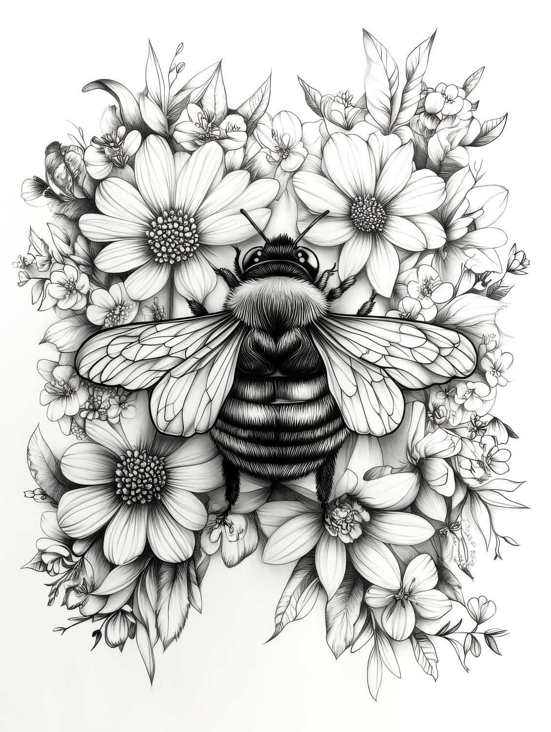 Bumblebee Floral Artwork Collection No.2 - Colour and Create Six-Pack