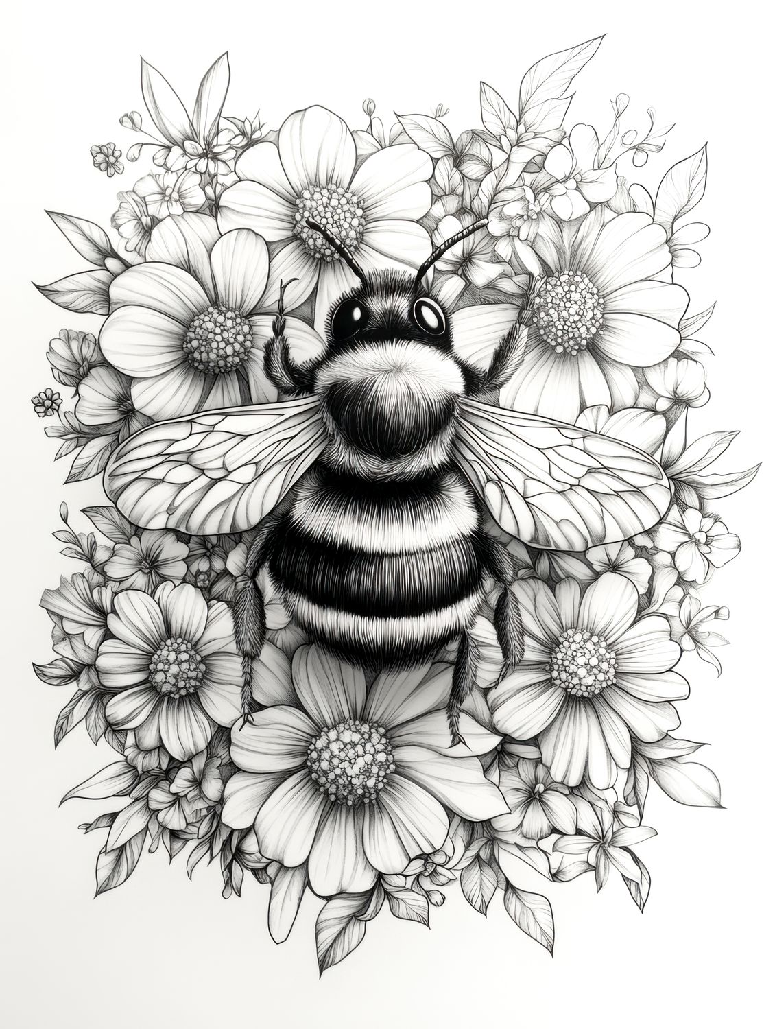 Bumblebee Floral Artwork Collection No.2 - Colour and Create Six-Pack