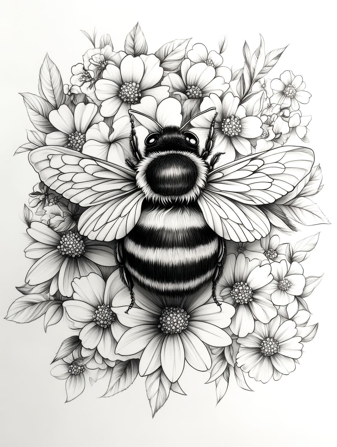 Bumblebee Floral Artwork Collection No.2 - Colour and Create Six-Pack