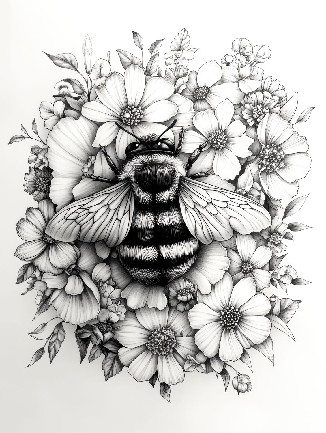 Bumblebee Floral Artwork Collection No.2 - Colour and Create Six-Pack