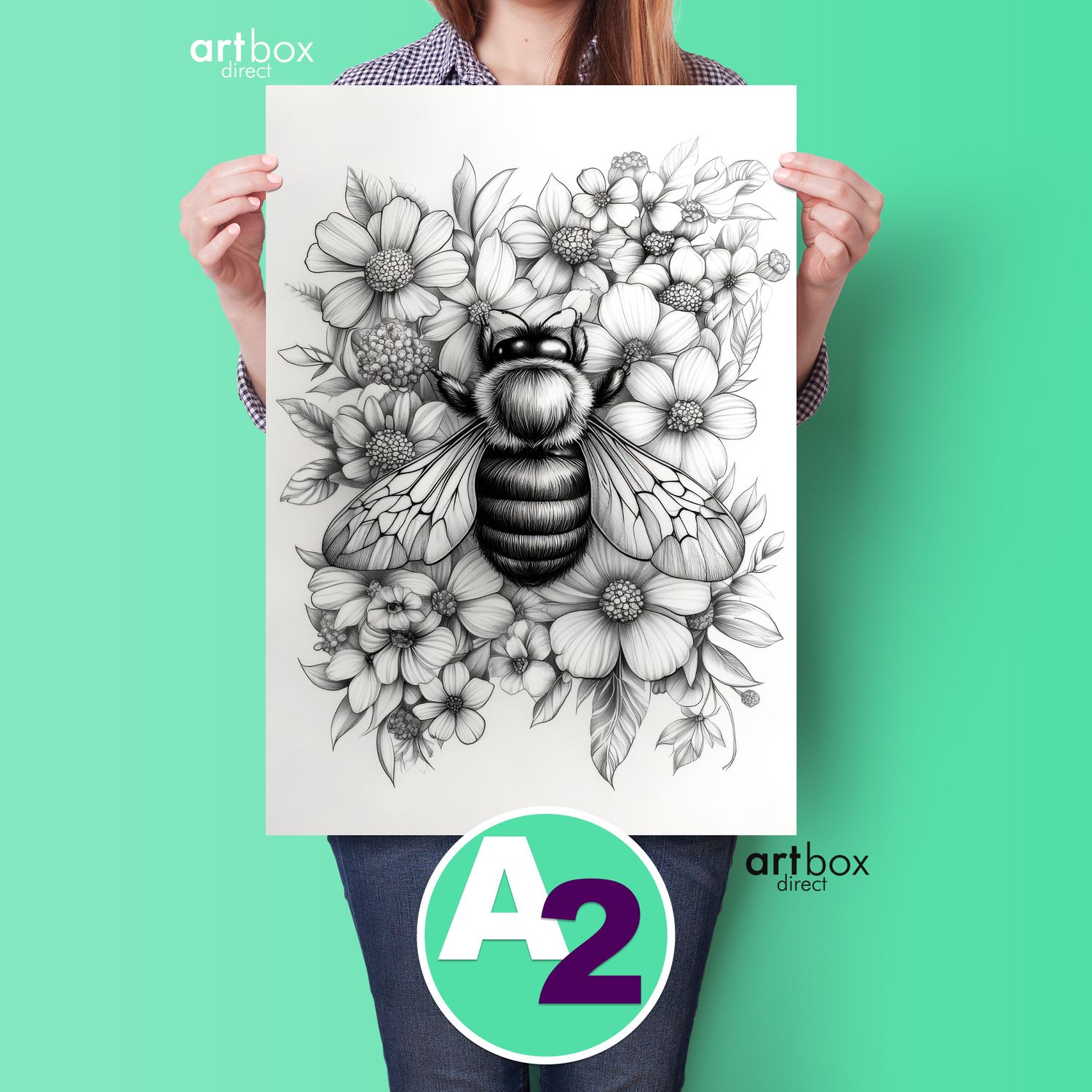 Bumblebee Floral Artwork Collection No.1 -  Colour and Create Six-Pack