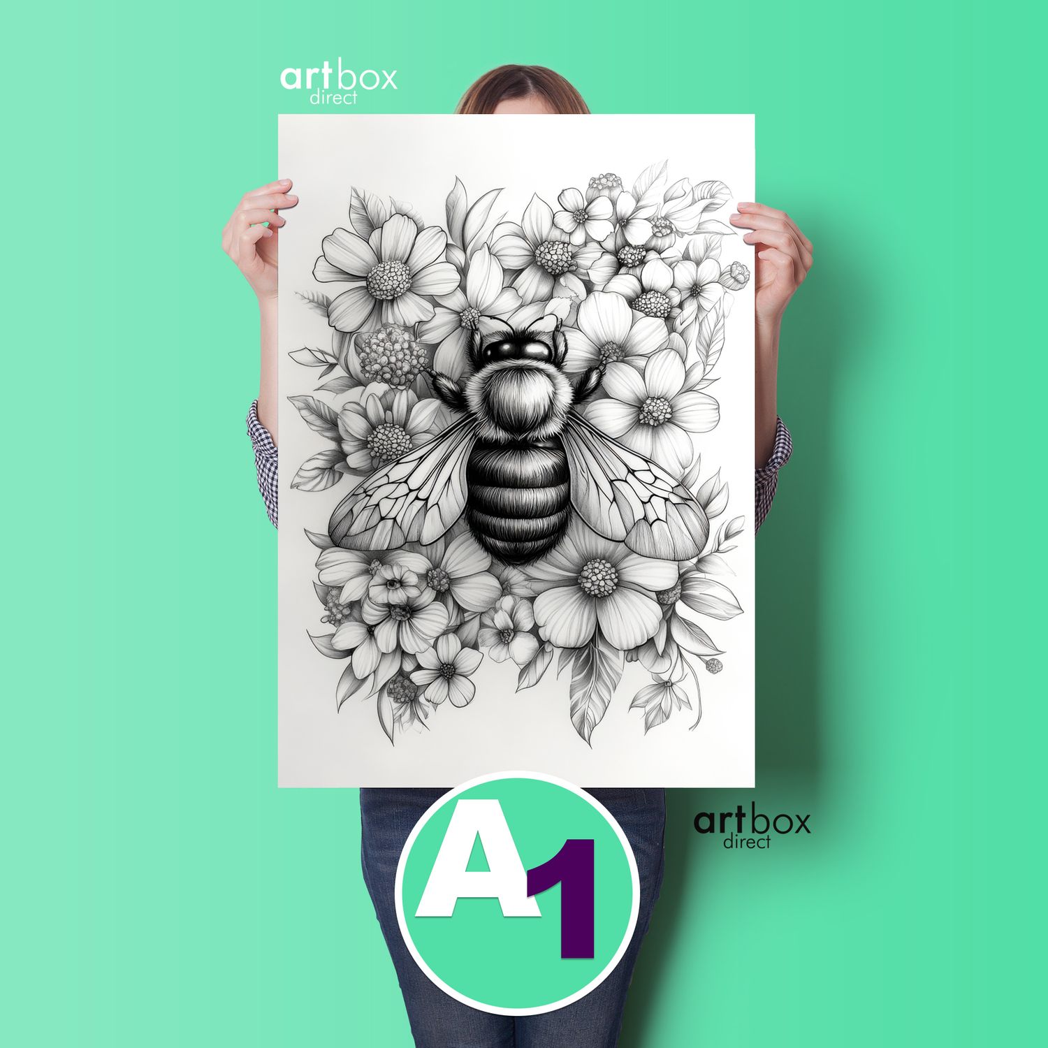 Bumblebee Floral Artwork Collection No.2 - Colour and Create Six-Pack