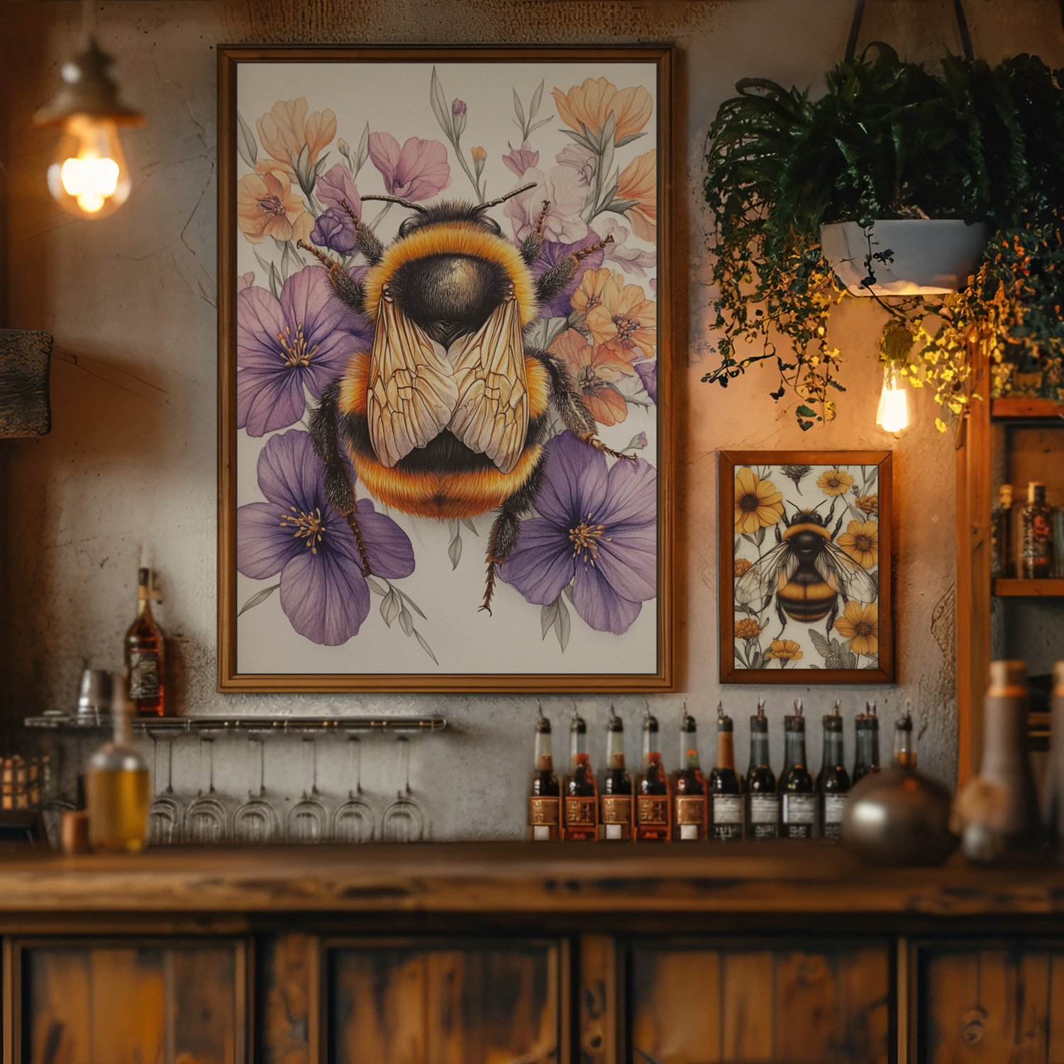 Bumblebee Floral Artwork Collection No.2 - Colour and Create Six-Pack