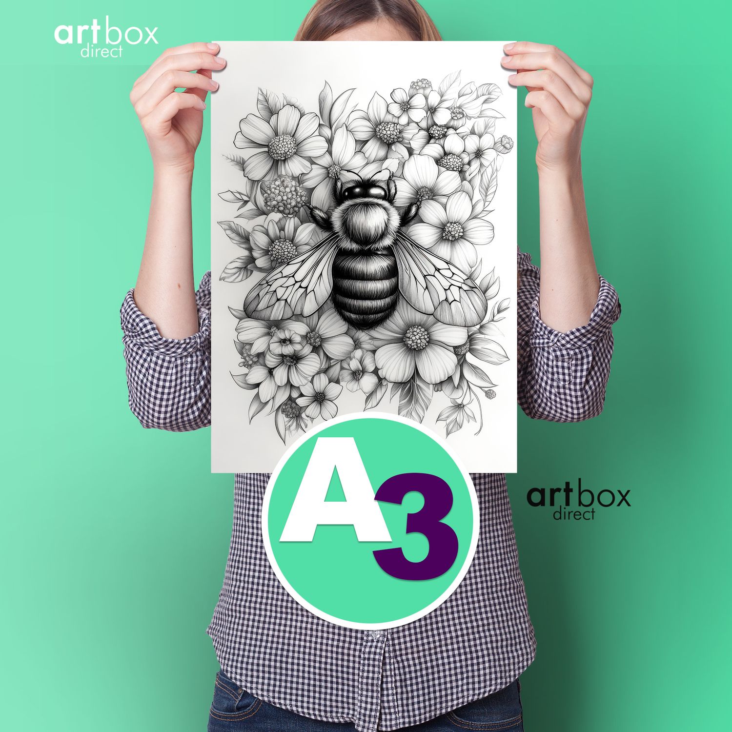 Bumblebee Floral Artwork Collection No.2 - Colour and Create Six-Pack