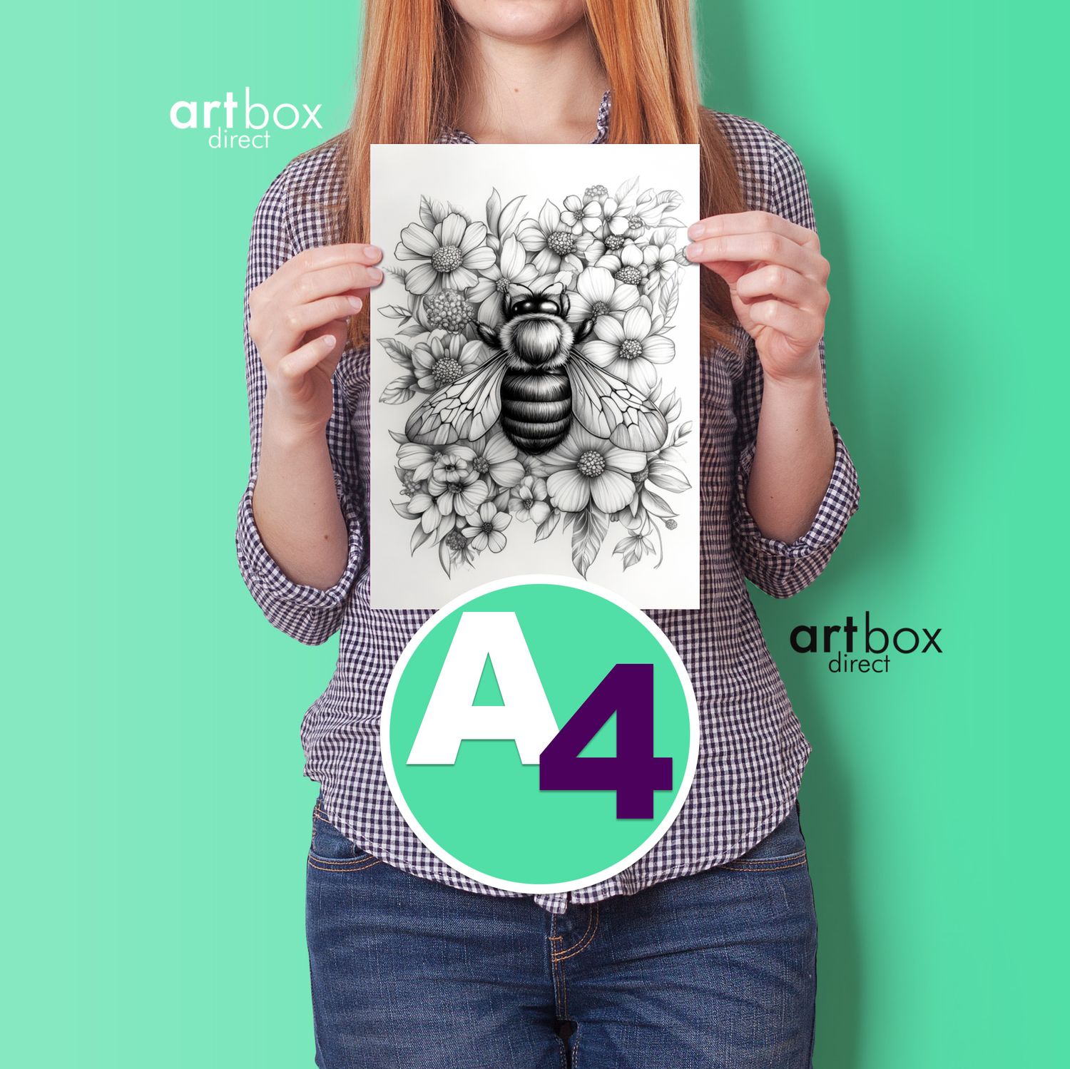 Bumblebee Floral Artwork Collection No.2 - Colour and Create Six-Pack