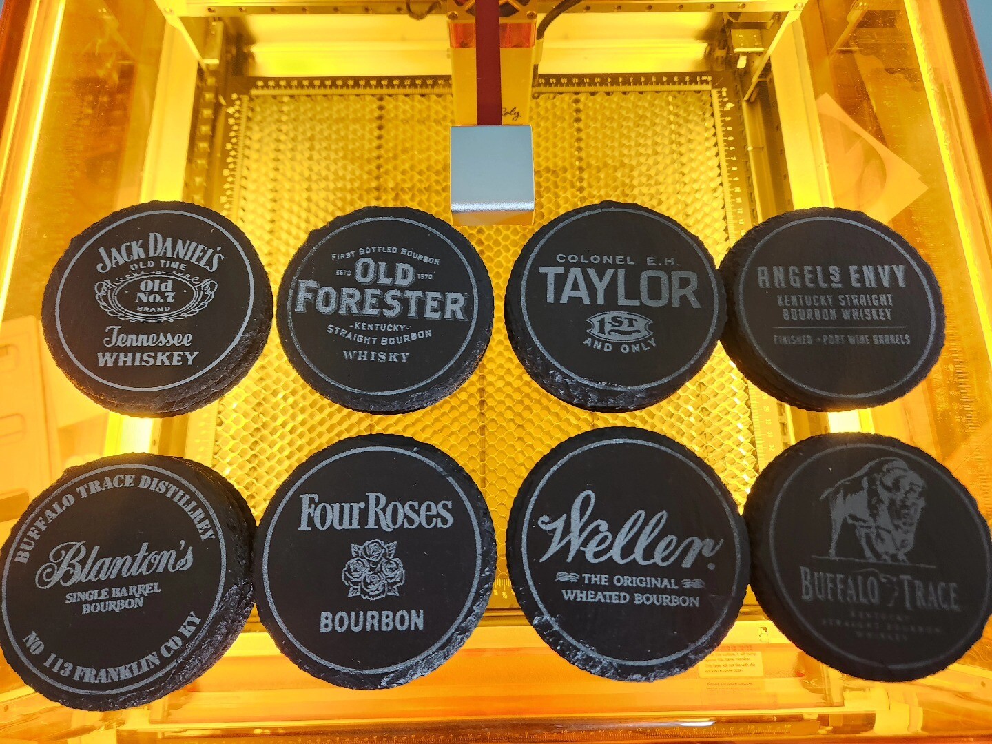 Slate Bourbon Barrel Coasters